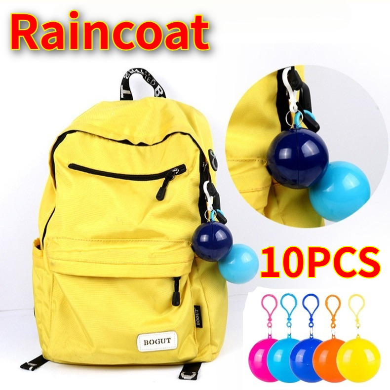 Emergency Poncho Rain - 10 Stück Bunte Mini Tragbare Regenmantel-Beutel,