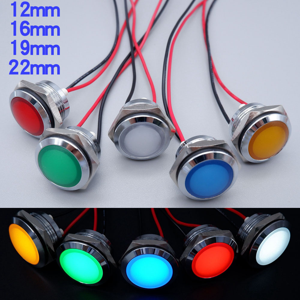Signal Panel Orange - Metall-LED-Anzeigeleuchte, 12 mm, 16 mm, 19